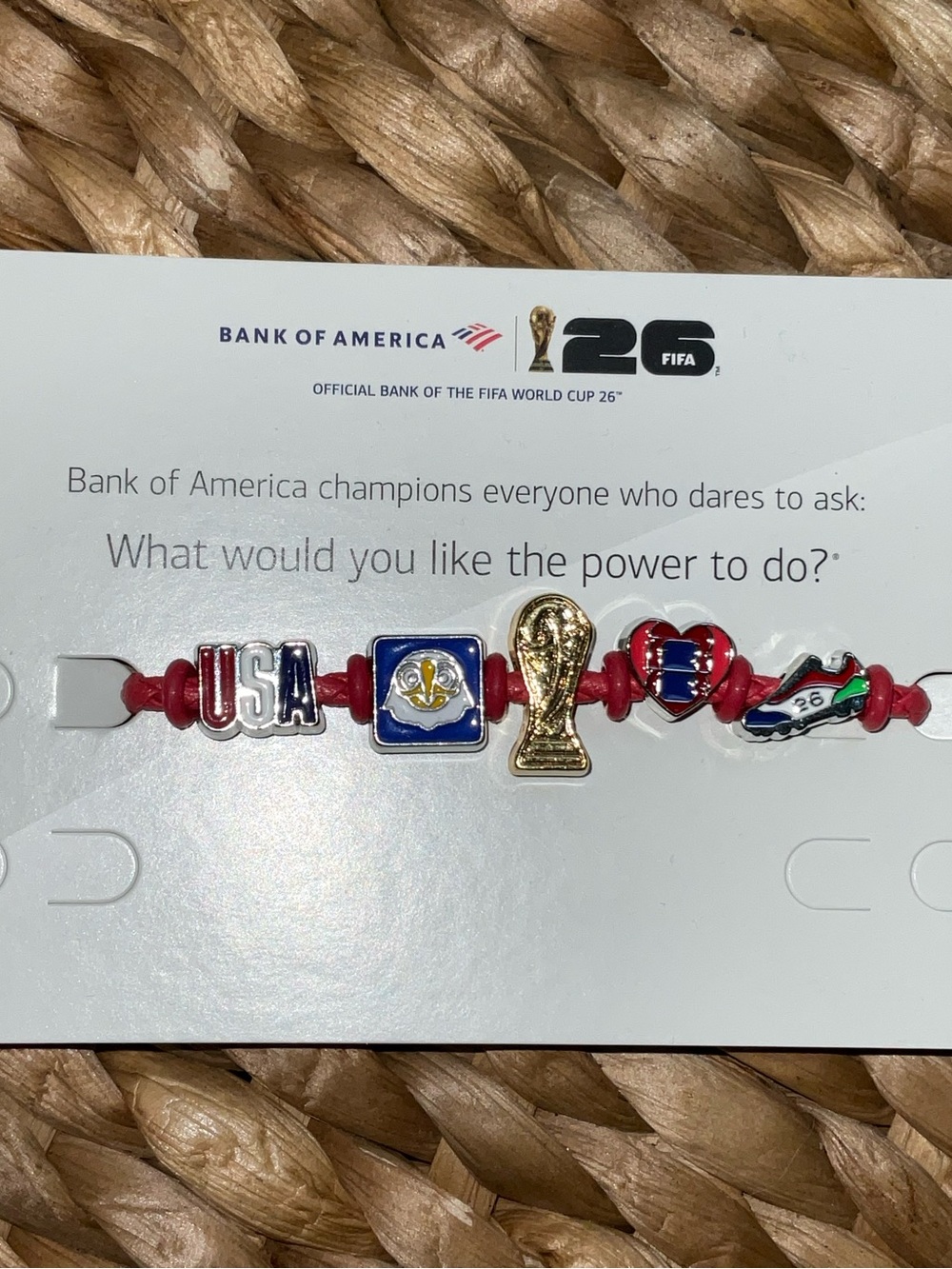 Bank of America Red USA Charm Bracelet with Gold Trophy Accent - Picture 3 of 3